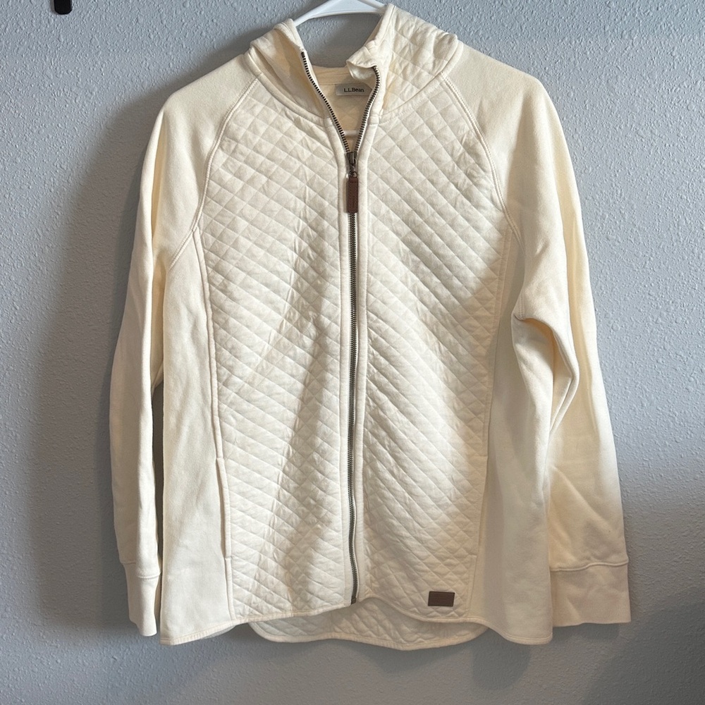 L.L. Bean Cream Quilted Jacket